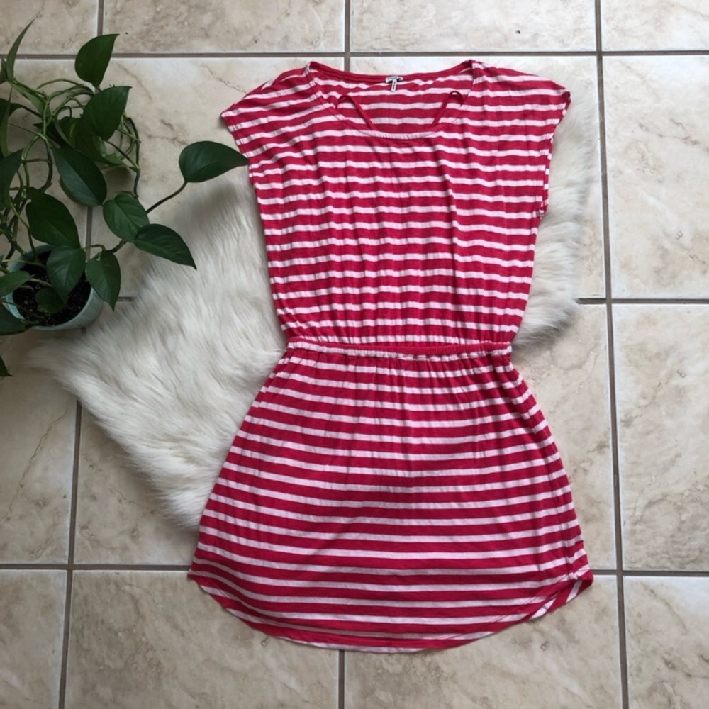 Splendid Red and White Striped Mini Dress